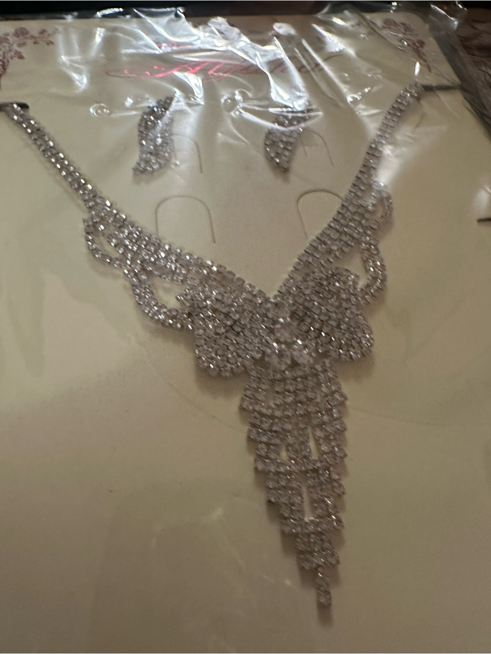 Rhinestone Bridal Jewelry Set - Silver Sparkle - Picture 4 of 10